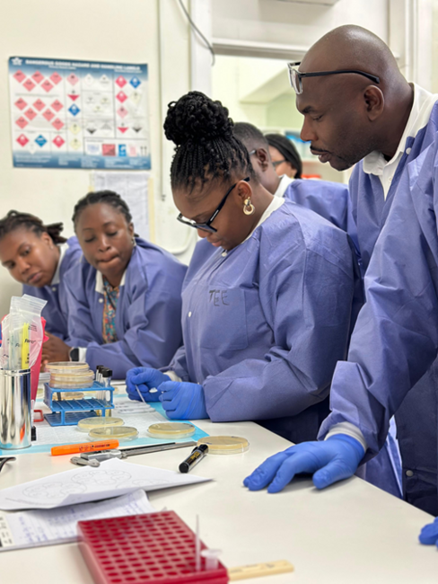 Manager of the Dominica National Laboratory Eric Carbon with PAHO/WHO personnel and colleagues for lab assessment in Dominica