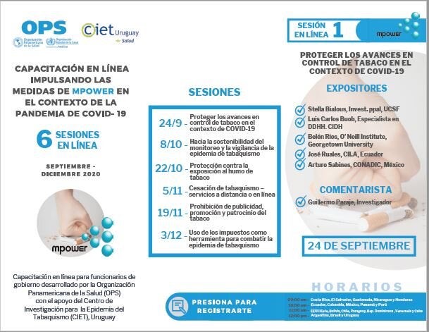 Imagen del folleto de anuncio de la serie de capacitación en línea