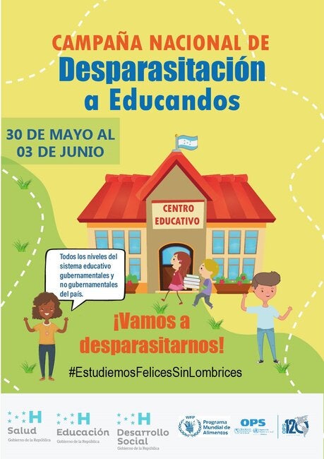 Honduras lanza campaña de desparasitación a educandos: "Estudiemos felices, sin lombrices"