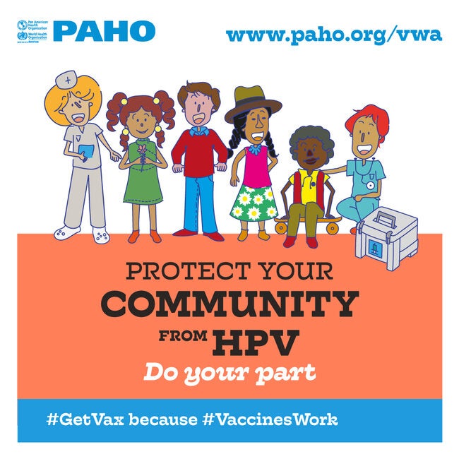 card about HPV vaccionation, asking the community to do their part