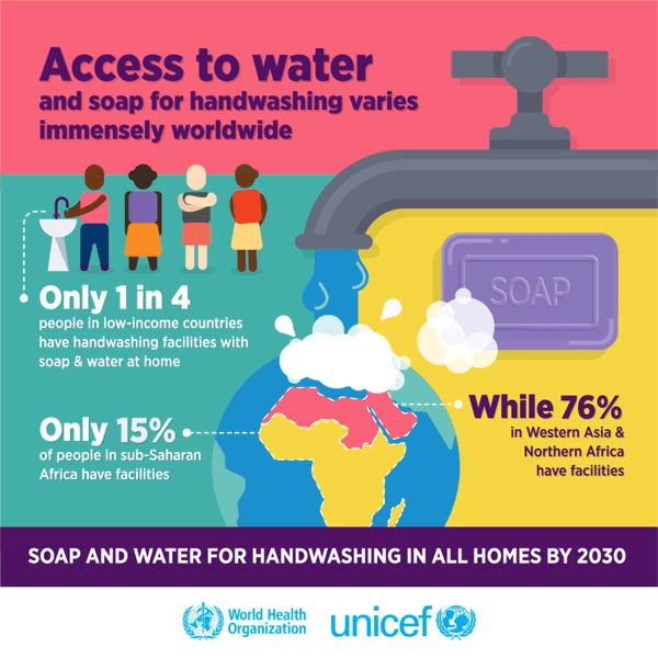 GIF: Access to water and soap for handwashing varies immensely worldwide