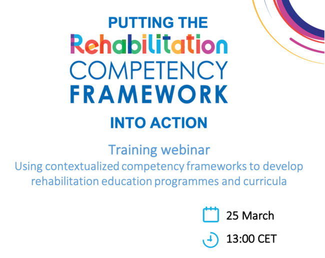 Invitation to the training on Rehabilitation Competency Framework