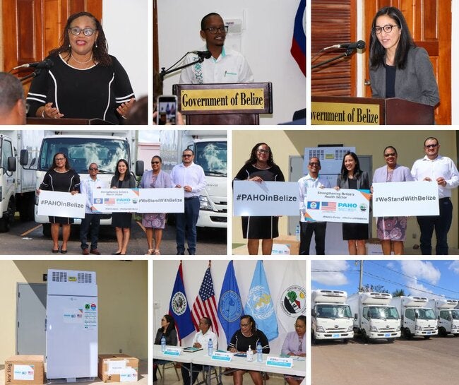 Handover of items procured through the UDG funds to Belize