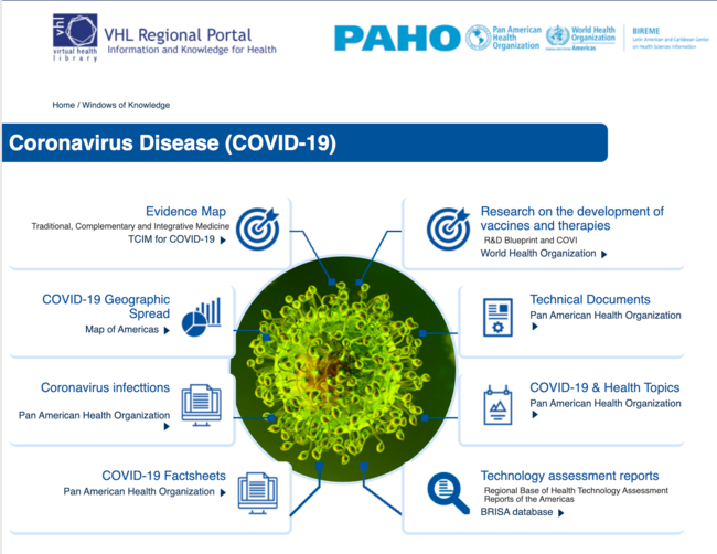 VHL Window of knowledge on COVID-19 screenshot