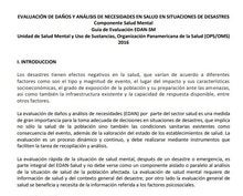 Salud Mental y Apoyo Psicosocial en Emergencias (SMAPS) - OPS/OMS ...