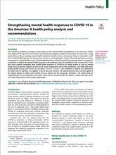 Strengthening mental health responses to COVID-19 in the Americas: A health policy analysis and recommendations