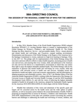 Plan of Action for Women's, Children's, and Adolescents
