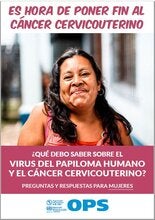 Portada de cuadernillo sobre cáncer cervical para mujeres