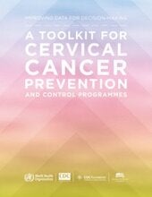 Cover of Downloads Full toolkit (file size:8,2 Mb) Presentation on Improving data for decision-making: a toolkit for cervical cancer prevention and control programmes pptx, 6.15Mb