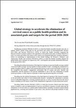 Global strategy to accelerate the elimination of cervical cancer as a public health problem and its associated goals and targets for the period 2020–2030