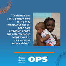 Madre de niño cubano vacunado contra neumococo