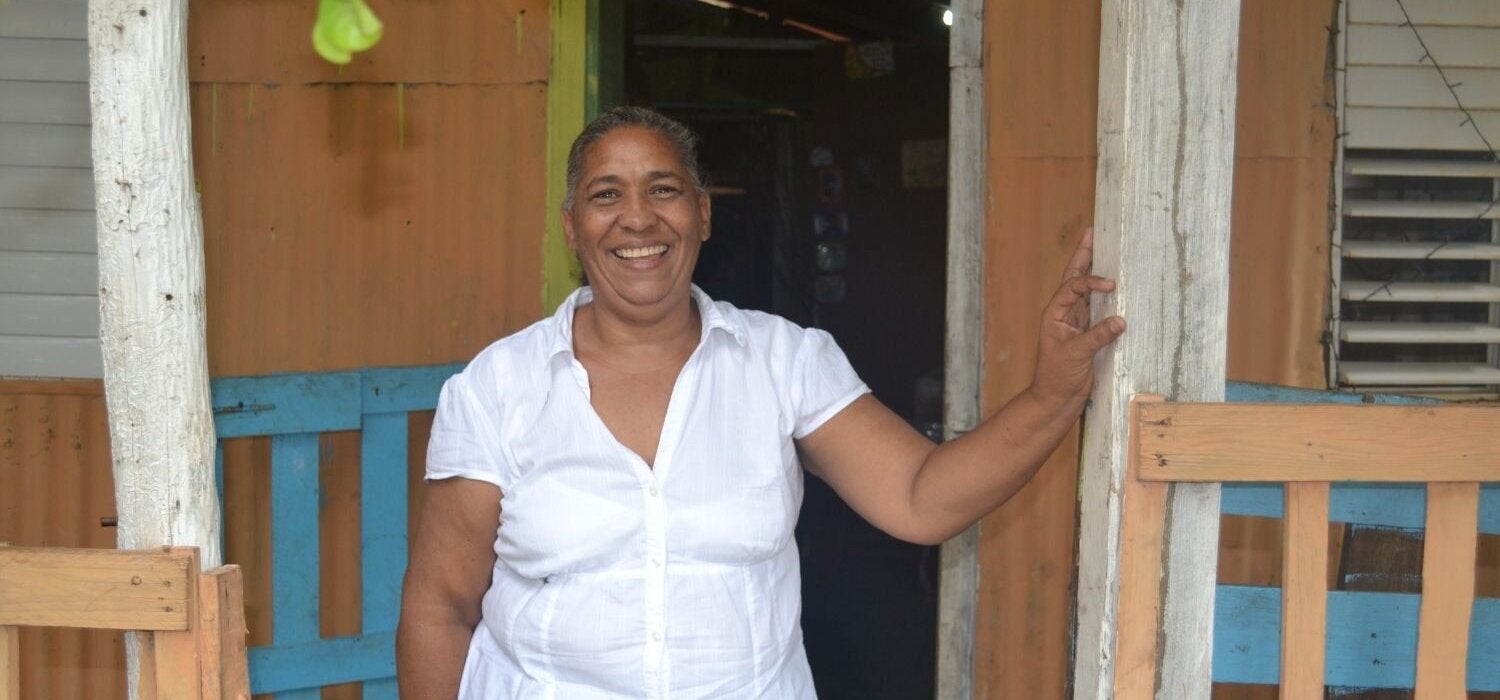 Benficiaria en su hogar