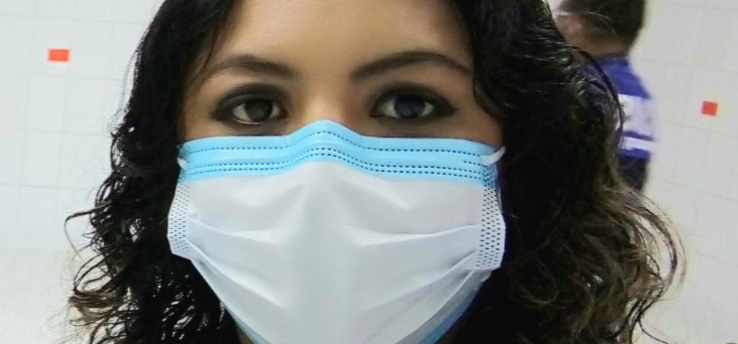 enfermera beneficiada de taller sobre estrés en servicios de salud, Comayagua, Honduras