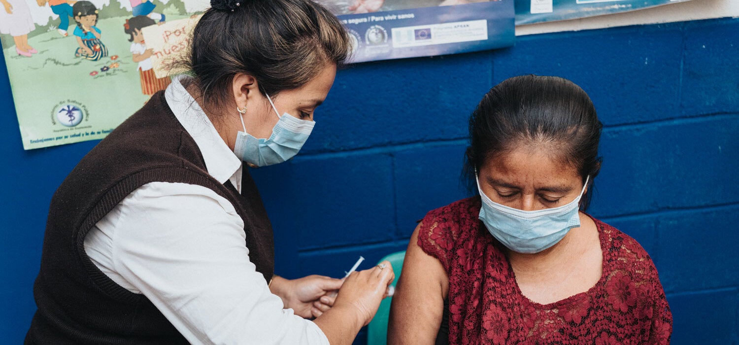 Comadrona Maya received COVID-19 vaccination