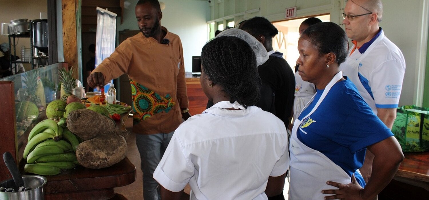 The competitors hearing the rules of the cook-off