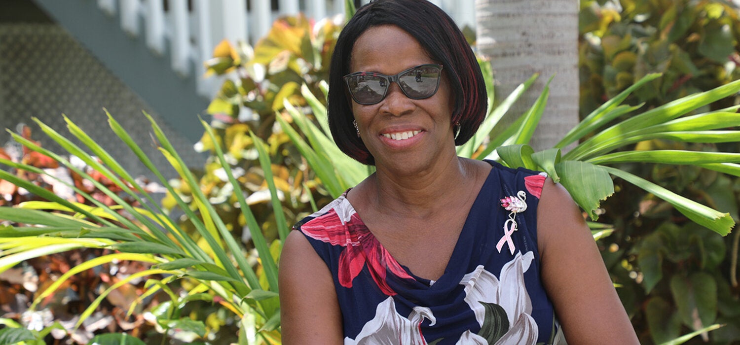 Cancer survivor Eunetta Bird from Antigua and Barbuda