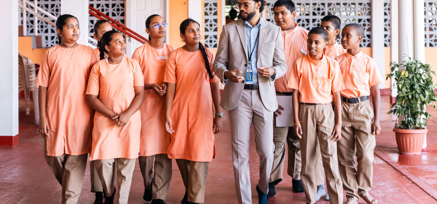 girls and boy in school setting