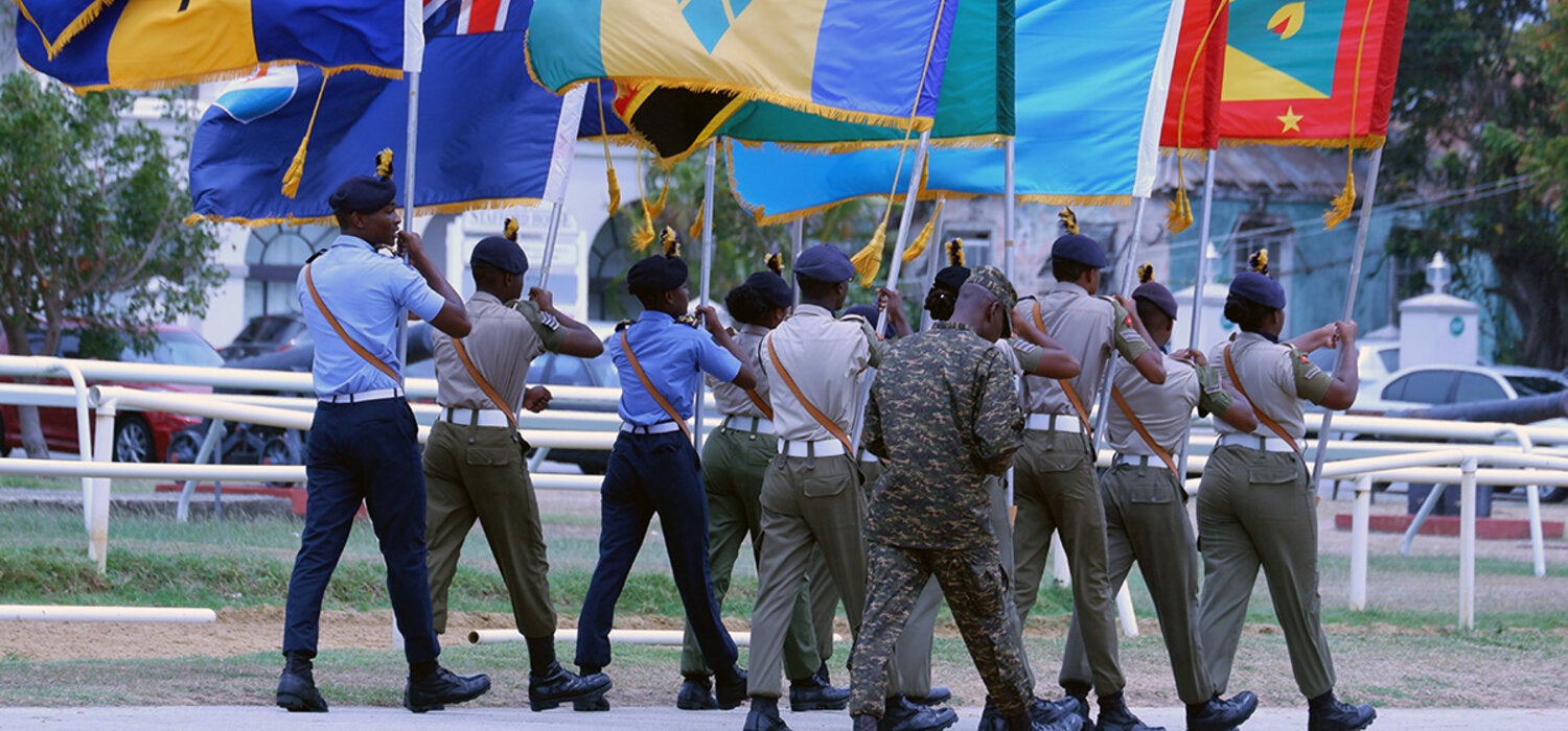 Cadets marching at an event