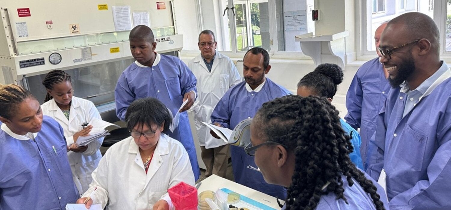 Caribbean teams participate in regional antimicrobial resistance (AMR) surveillance training.