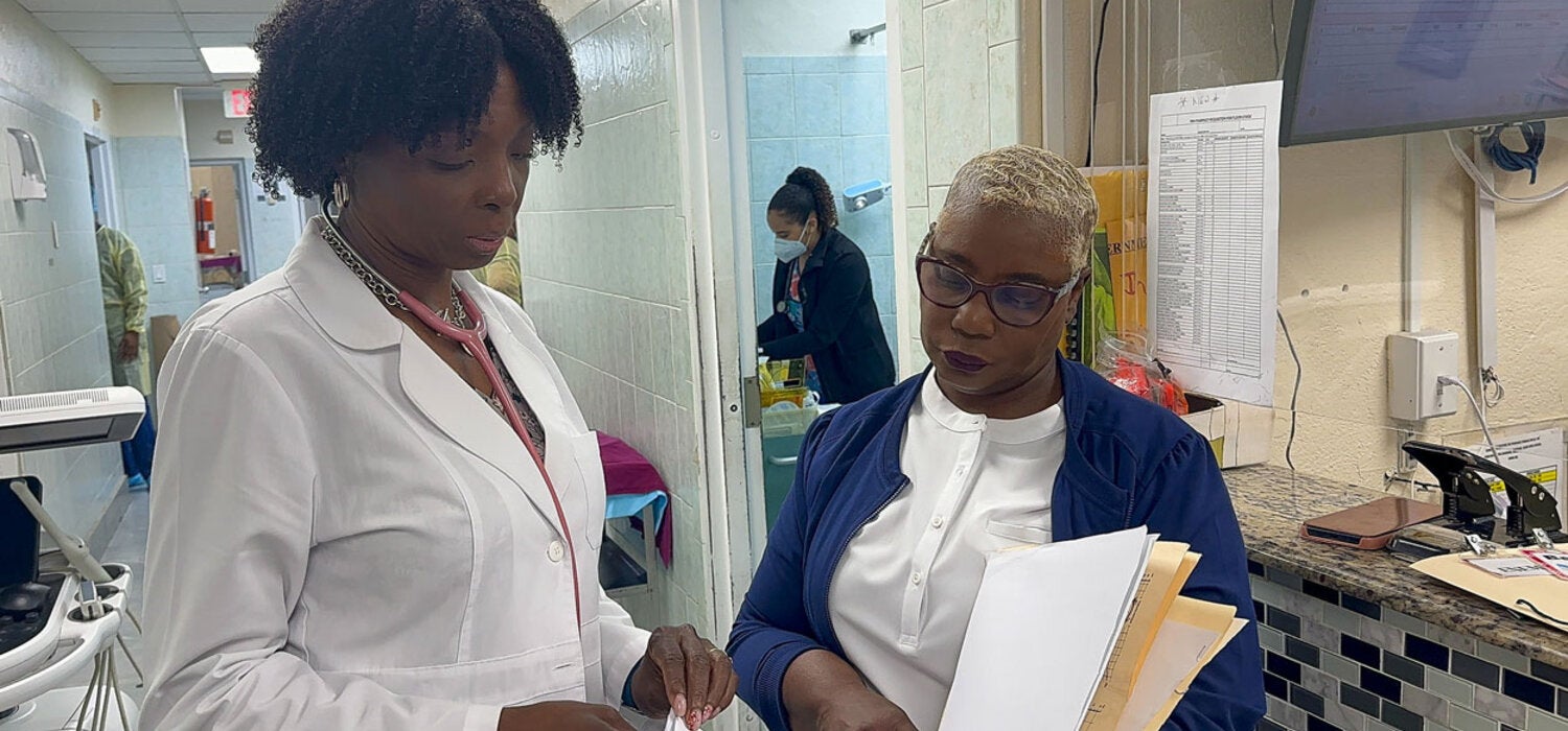 Health worker in Bahamas