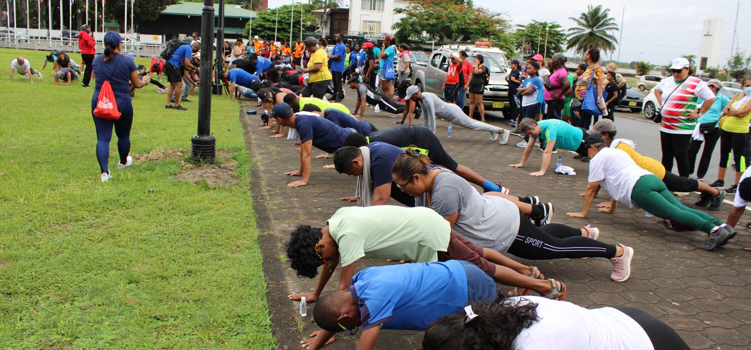 Fitness challenge during the health walk