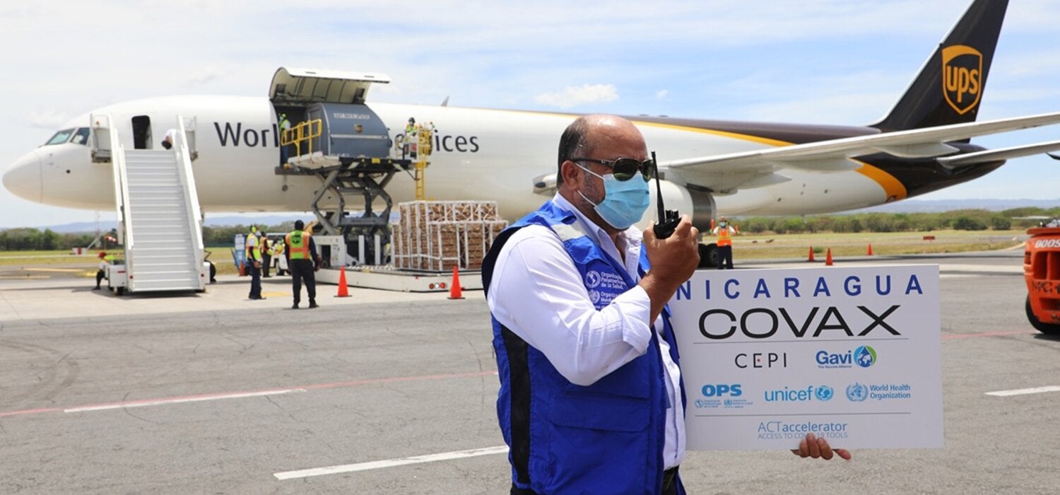 Arrival of COVAX vaccines to Nicaragua