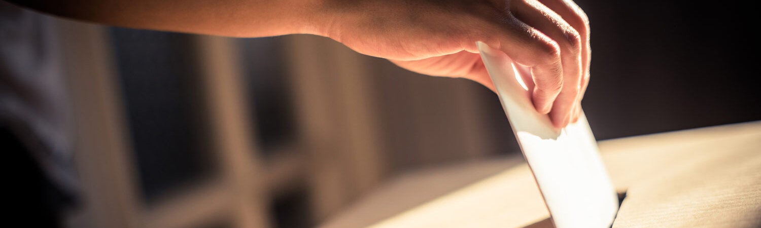 Person depositing ballot