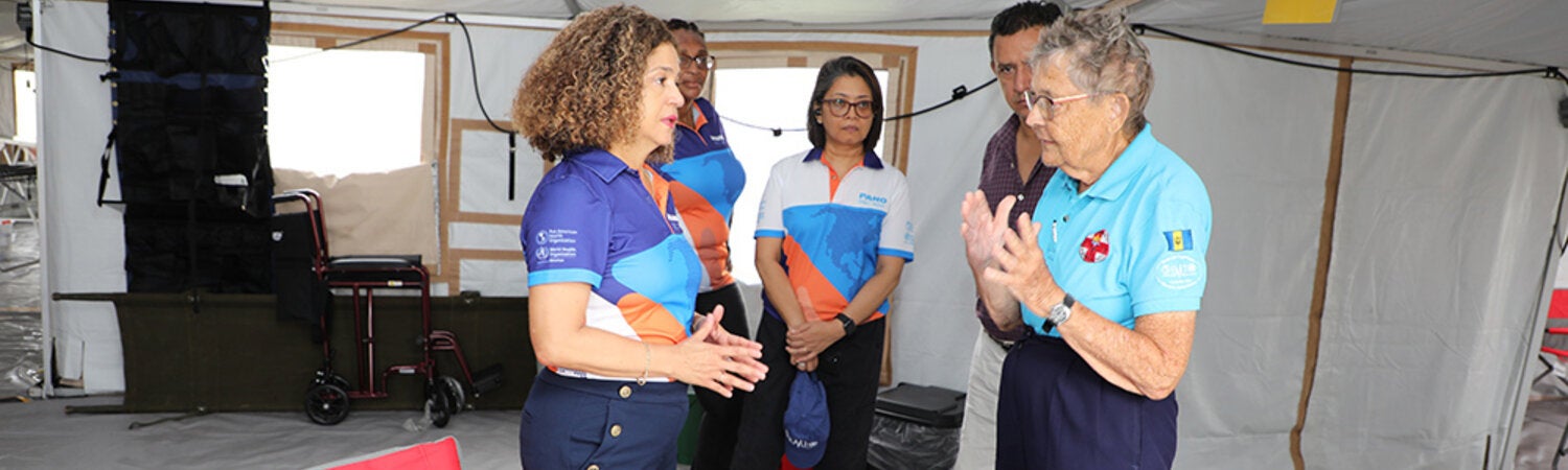 Tour of mobile hospital in Barbados