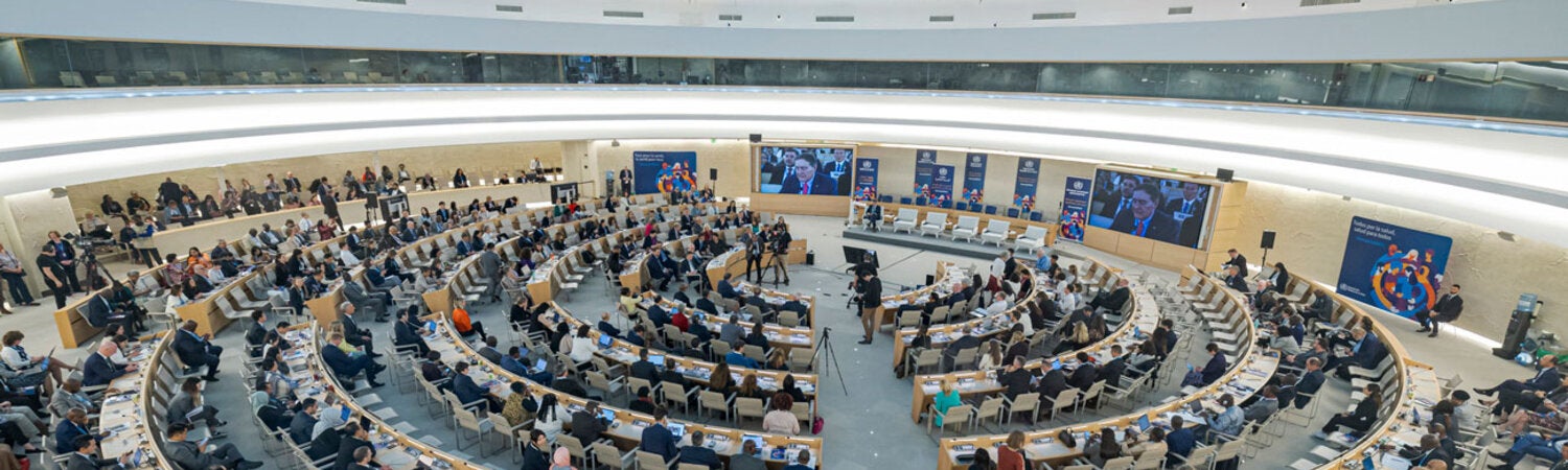 Dr. Jarbas Barbosa at the 7th World Health Assembly / WHO/ Antoine Tardy