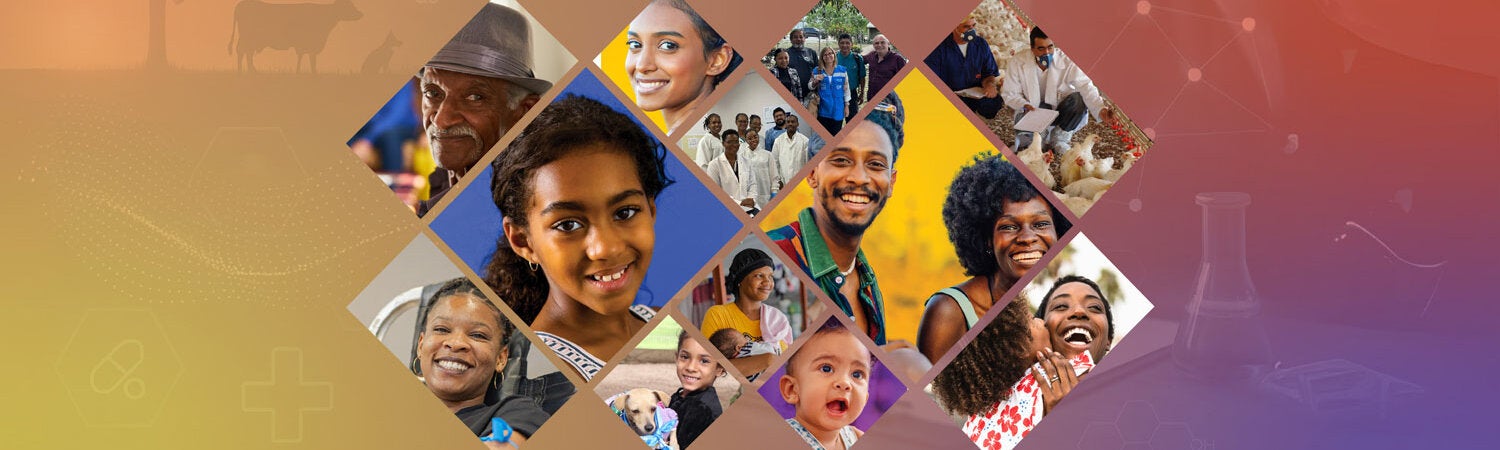 Banner with multiple faces of individuals