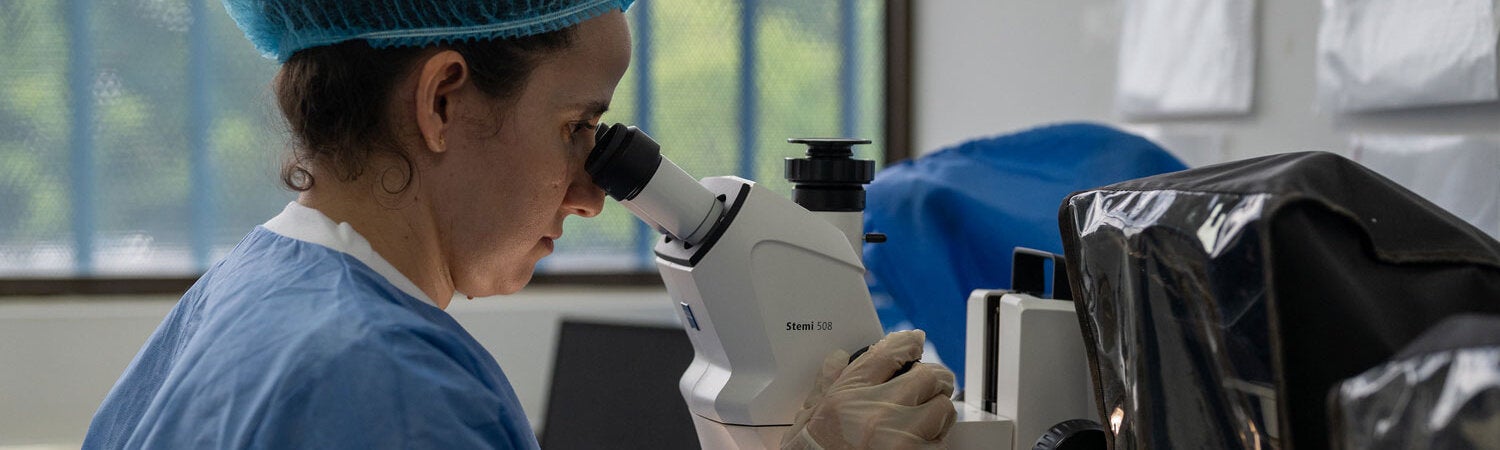 Profesional de salud - microscopio