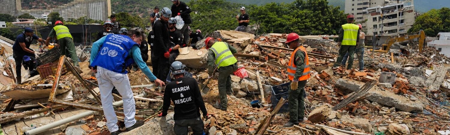 Collapsed building in Venezuela