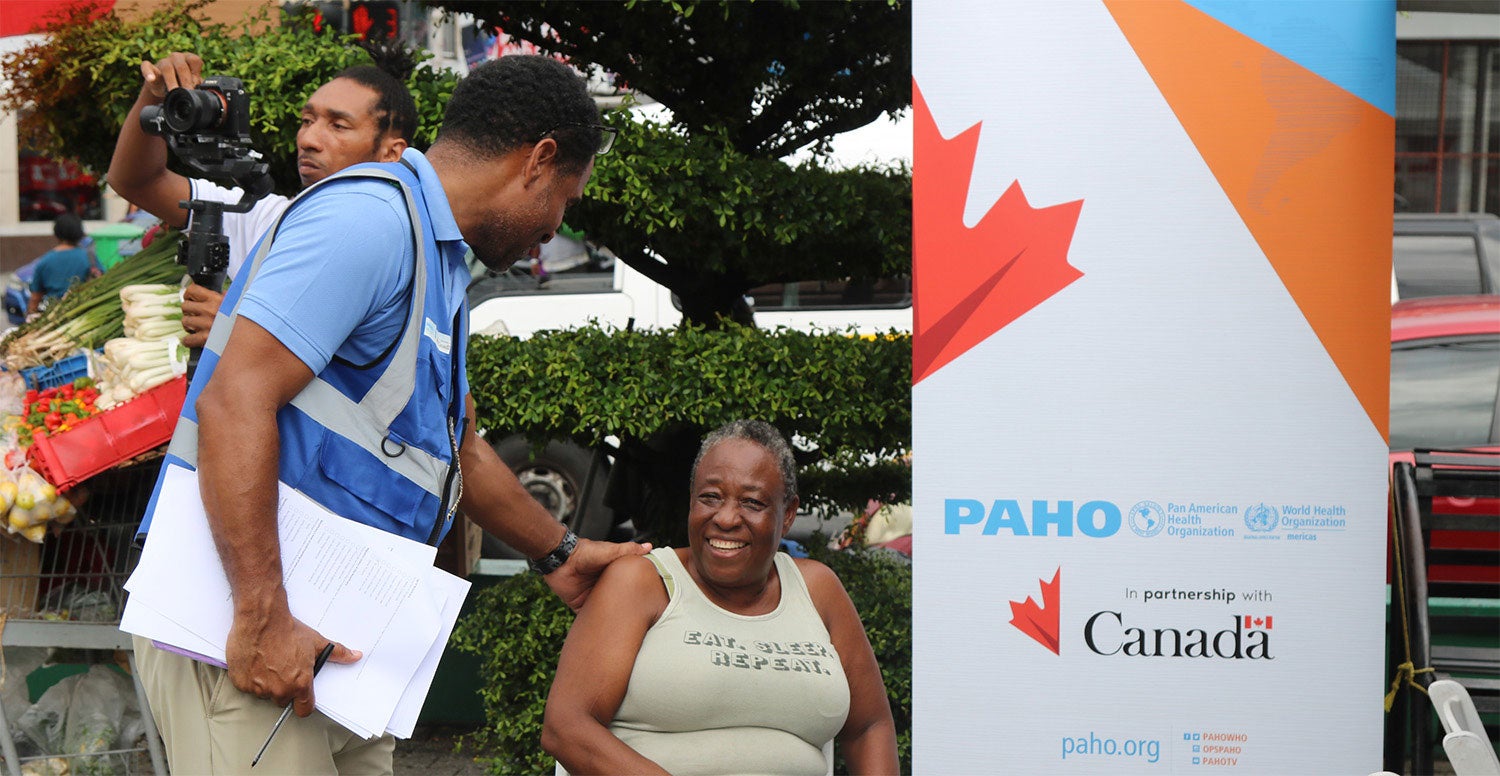 Lady gets vaccinated at event