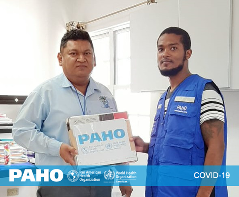 PAHO/WHO Donates Kits to Acting Director of Central Medical Laboratory