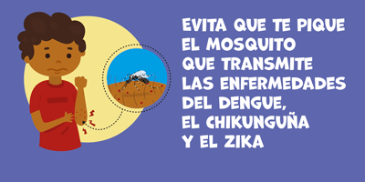 Poster: Prevención en niños contra el dengue, zika y chikungunya