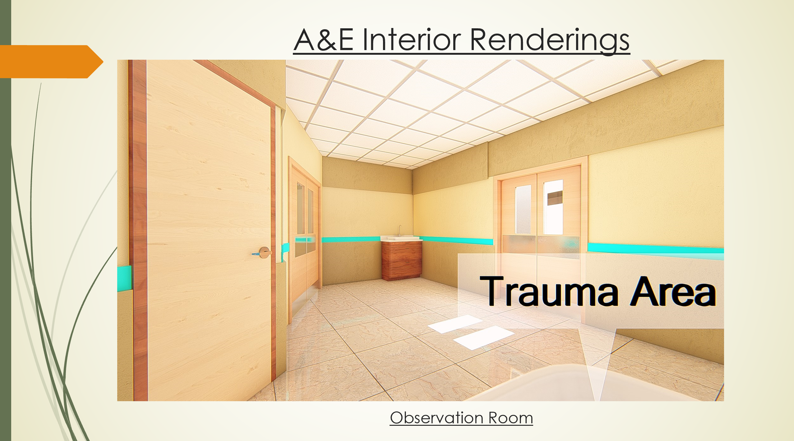 Rendering of the Trauma Room for PG Community Hospital