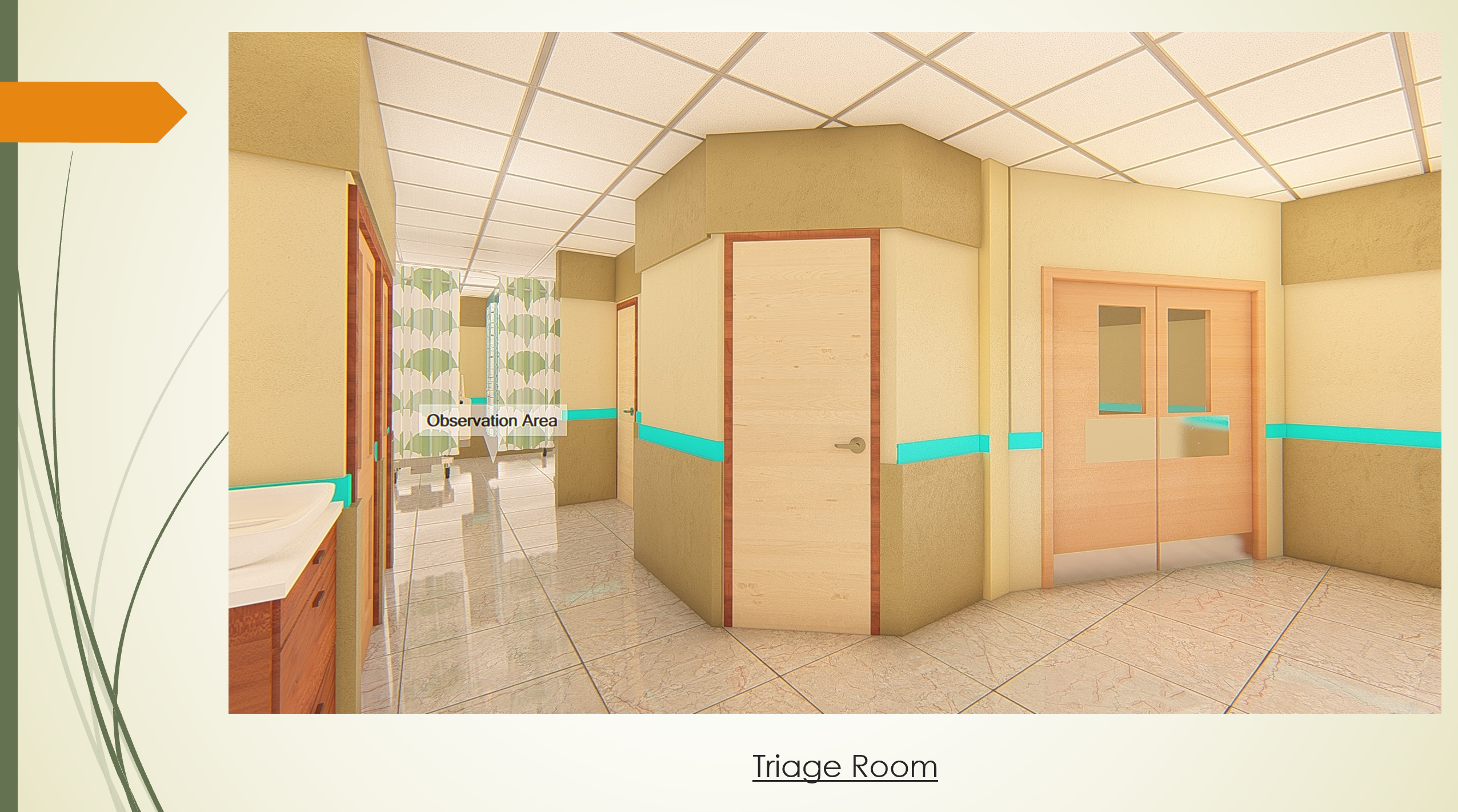 Rendering of the Triage Room for PG Community Hospital
